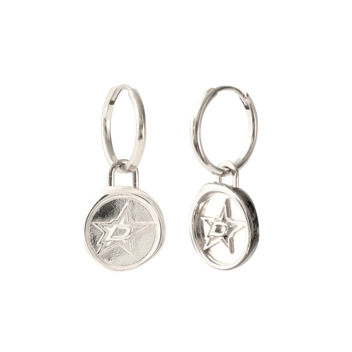 Dallas Stars Wax Seal Charm Hoop Earrings