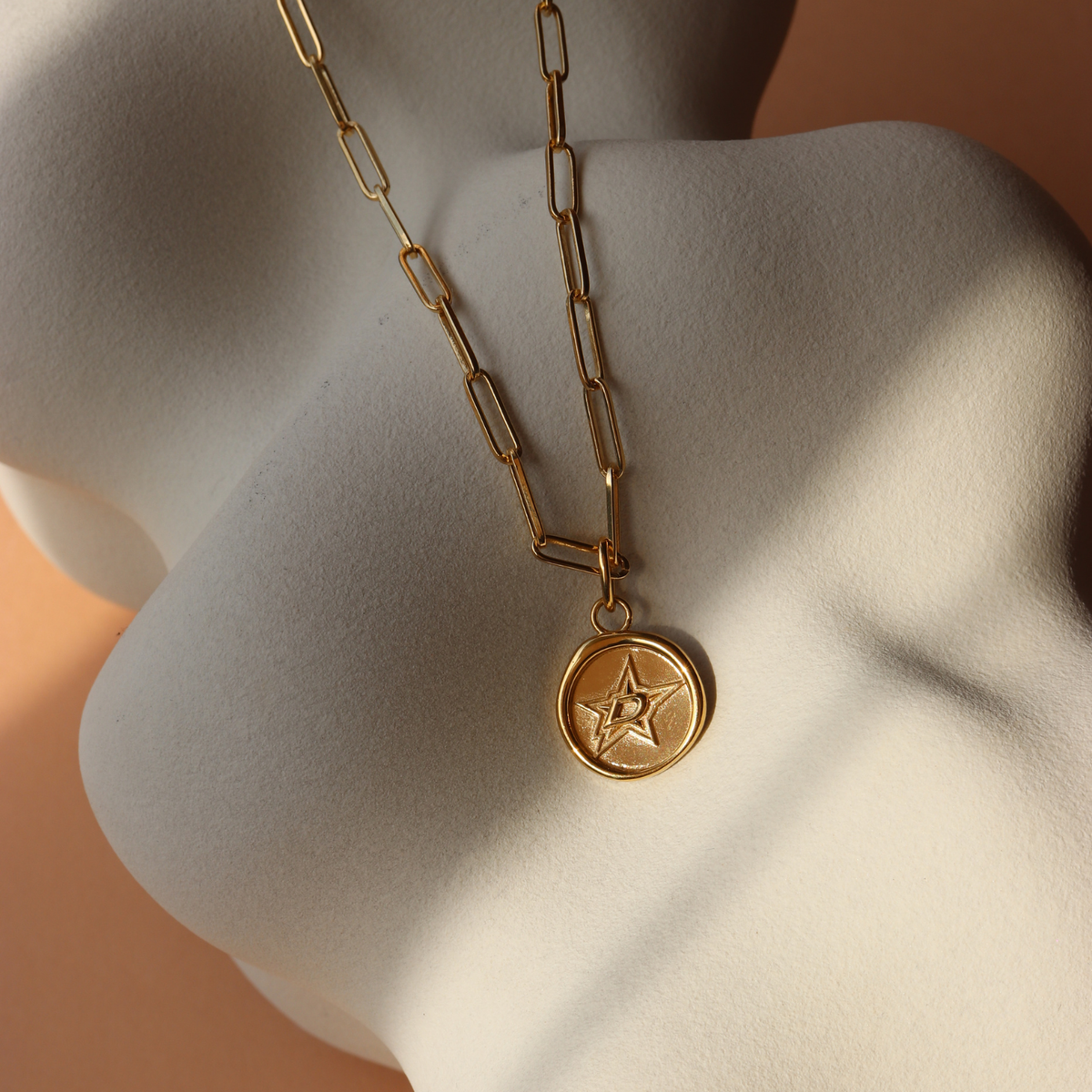 Dallas Stars Wax Seal Oval Link Pendant Necklace