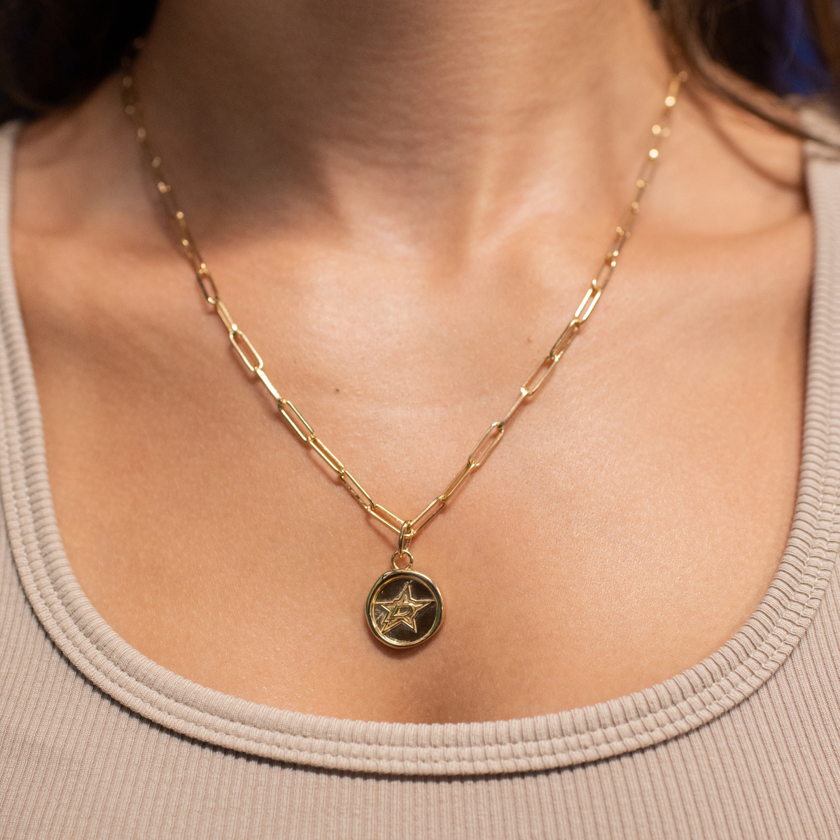 Dallas Stars Wax Seal Oval Link Pendant Necklace