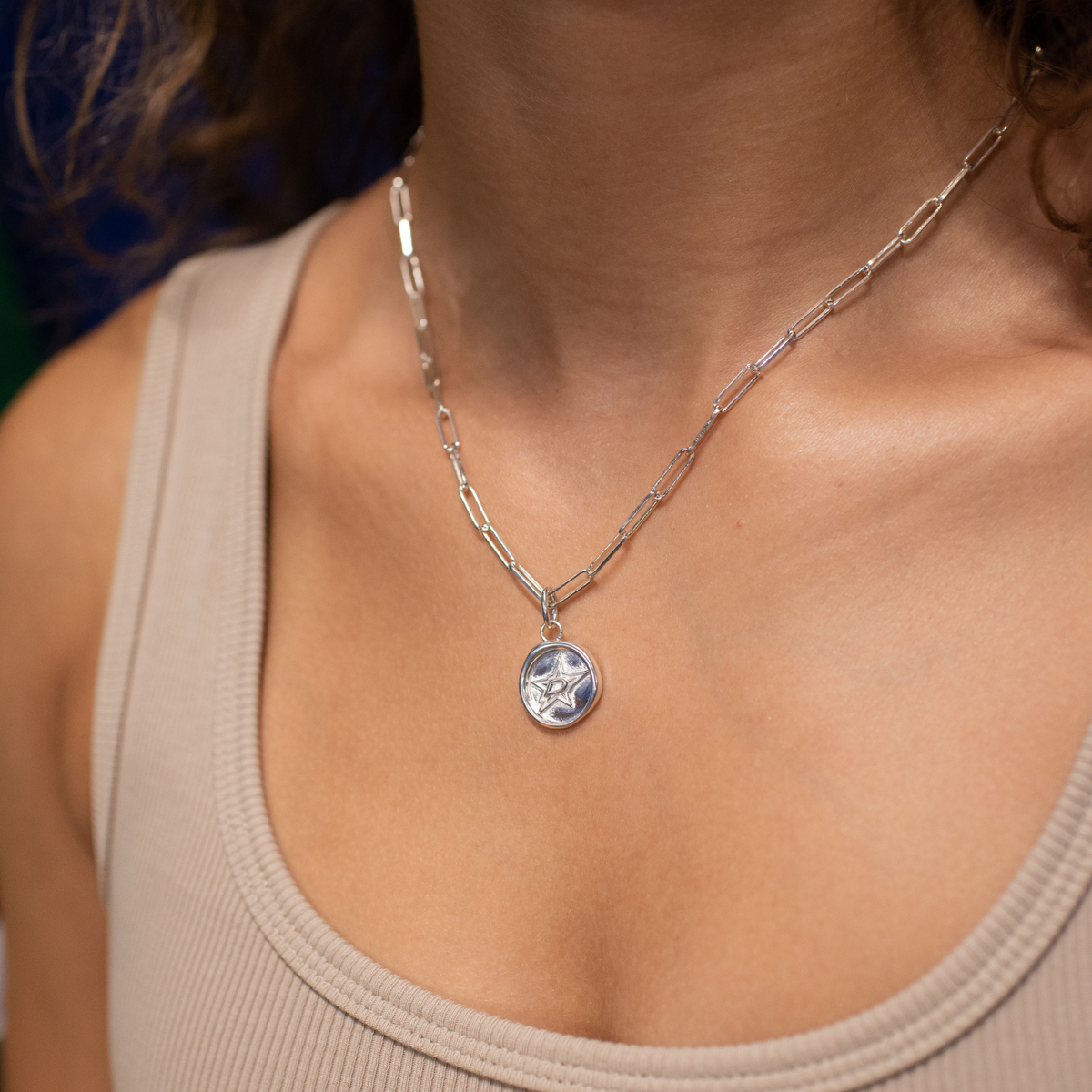 Dallas Stars Wax Seal Oval Link Pendant Necklace