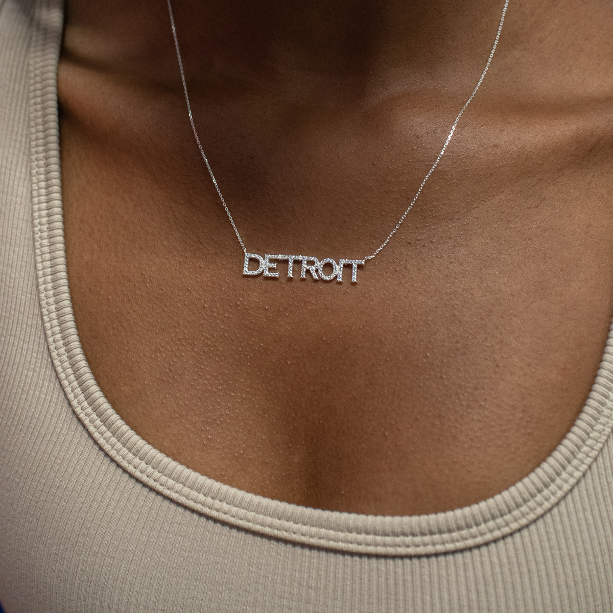 Detroit Red Wings Pave Necklace