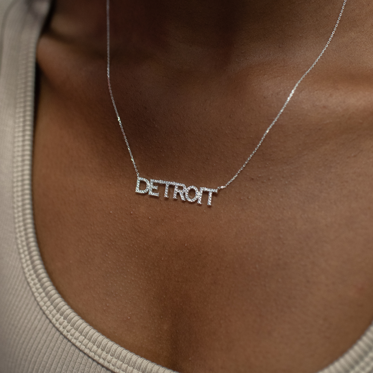 Detroit Red Wings Pave Necklace
