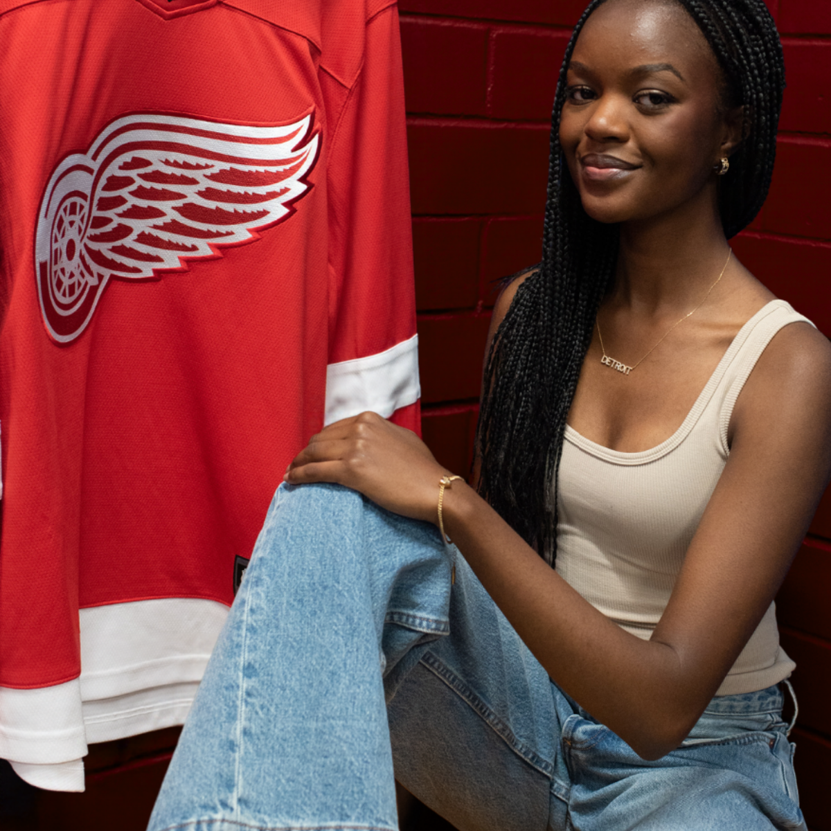 Detroit Red Wings Pave Necklace