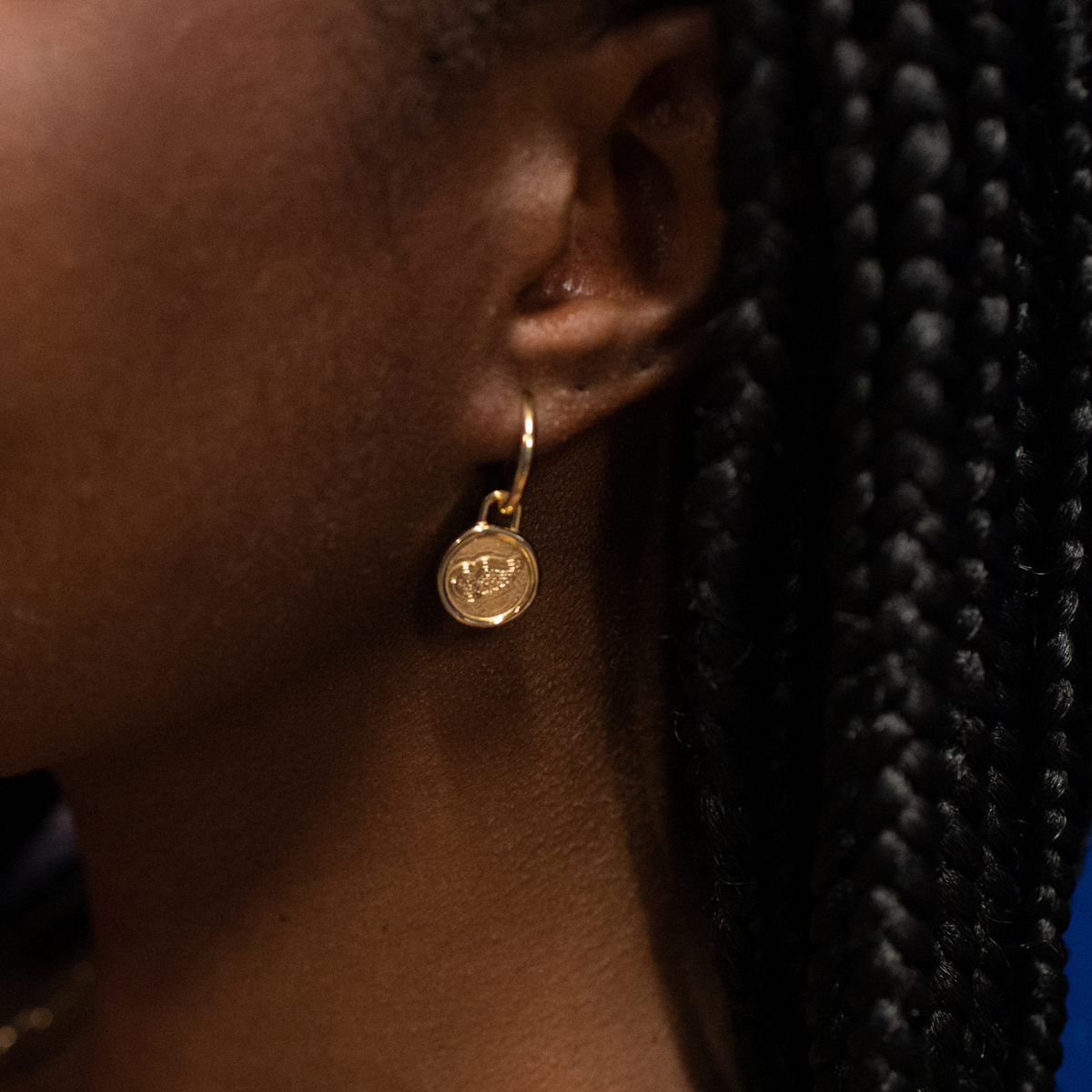 Detroit Red Wings Wax Seal Charm Hoop Earrings
