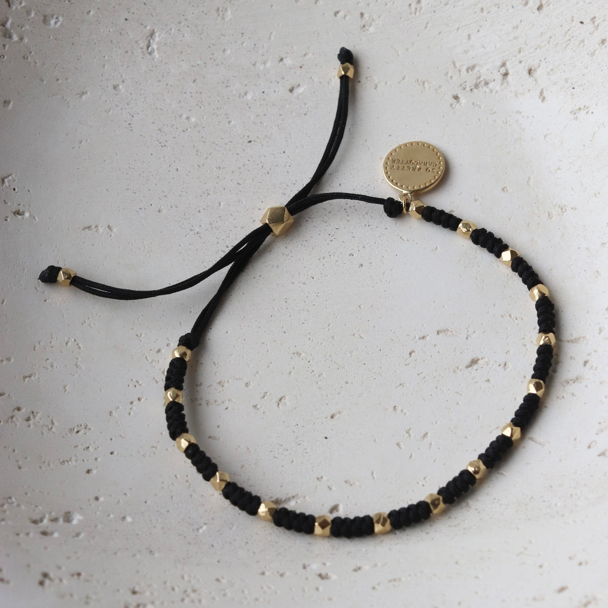 Joy Adjustable Friendship Bracelet - Black