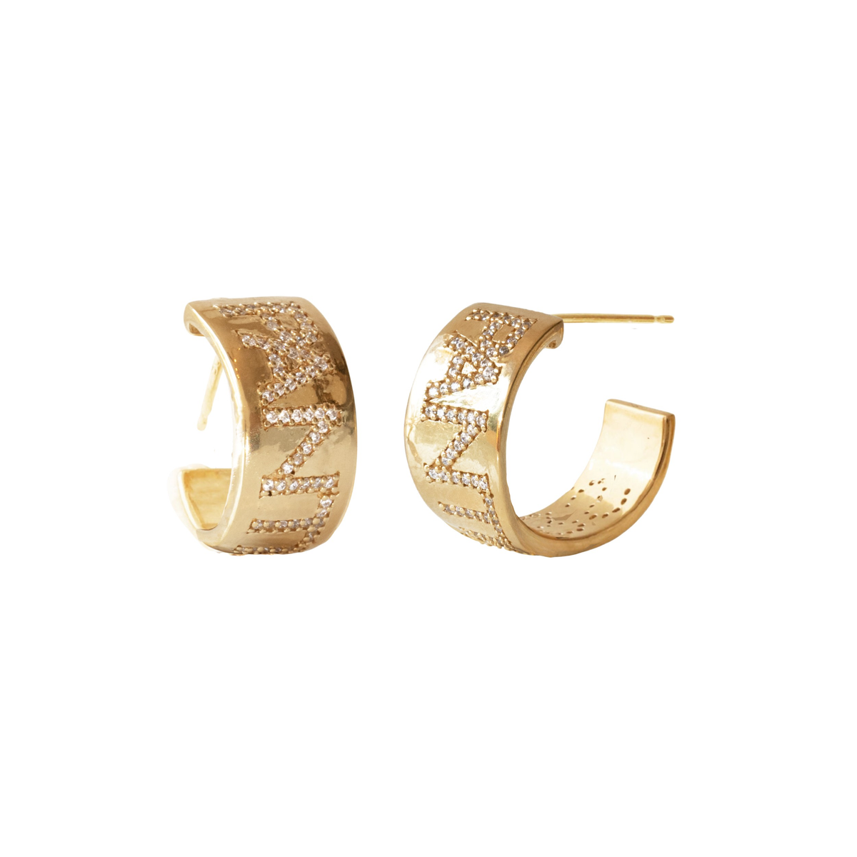 Florida Panthers Pave Cigar Band Hoop Earrings