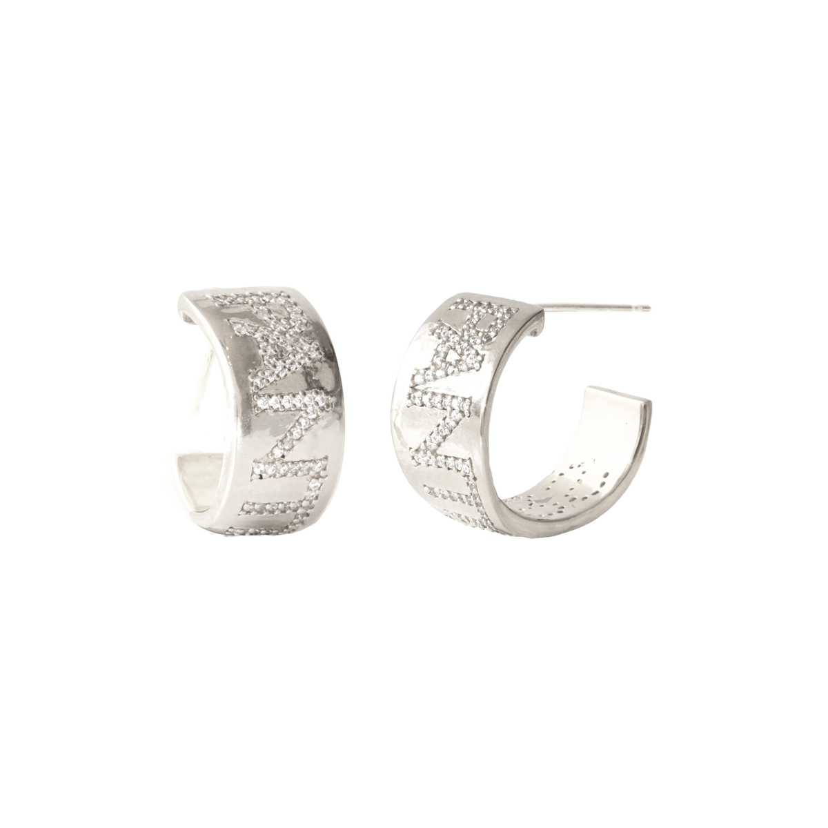 Florida Panthers Pave Cigar Band Hoop Earrings