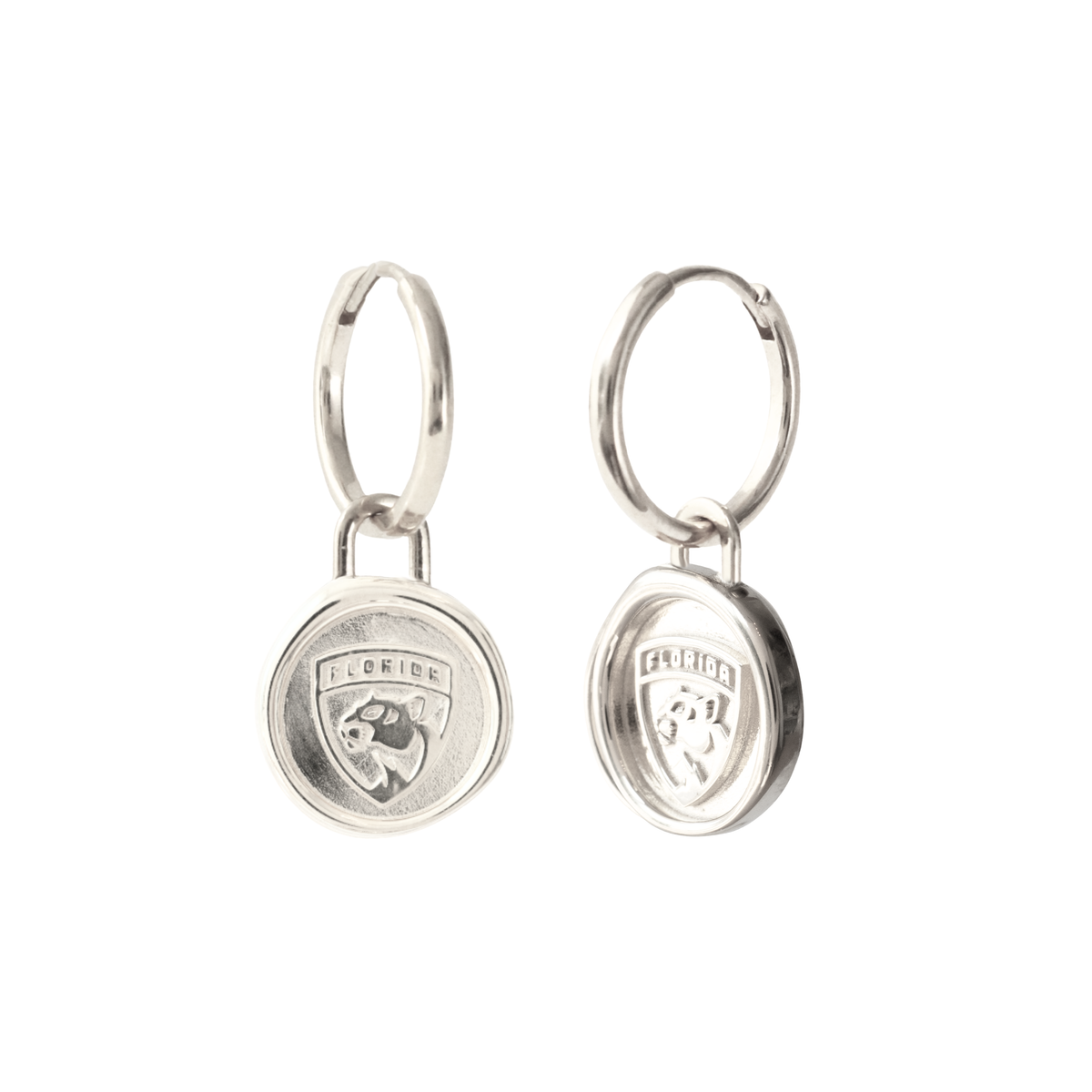 Florida Panthers Wax Seal Charm Hoop Earrings