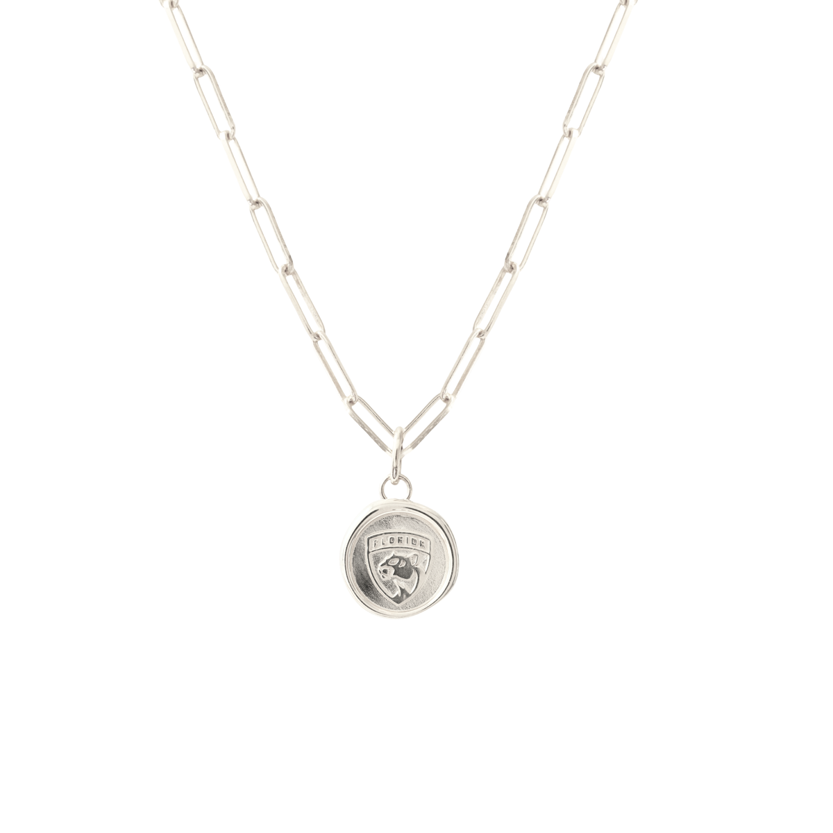 Florida Panthers Wax Seal Oval Link Pendant Necklace