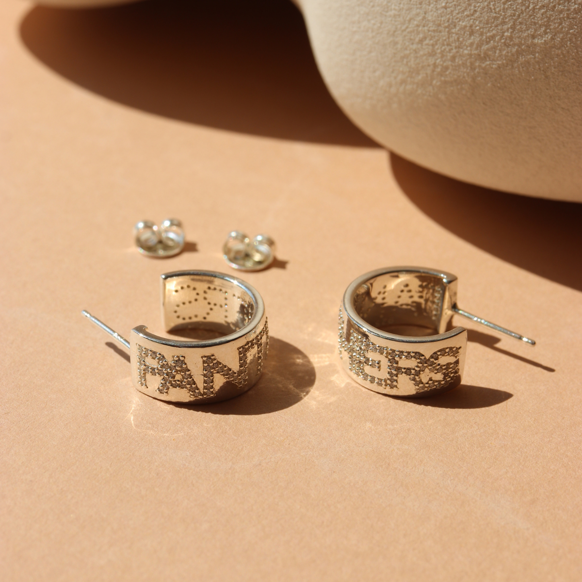 Florida Panthers Pave Cigar Band Hoop Earrings