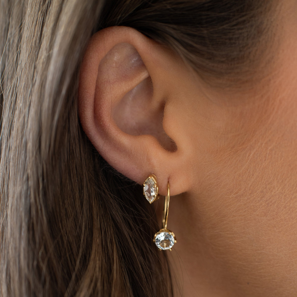Forever Vintage Drop Earrings - White Topaz