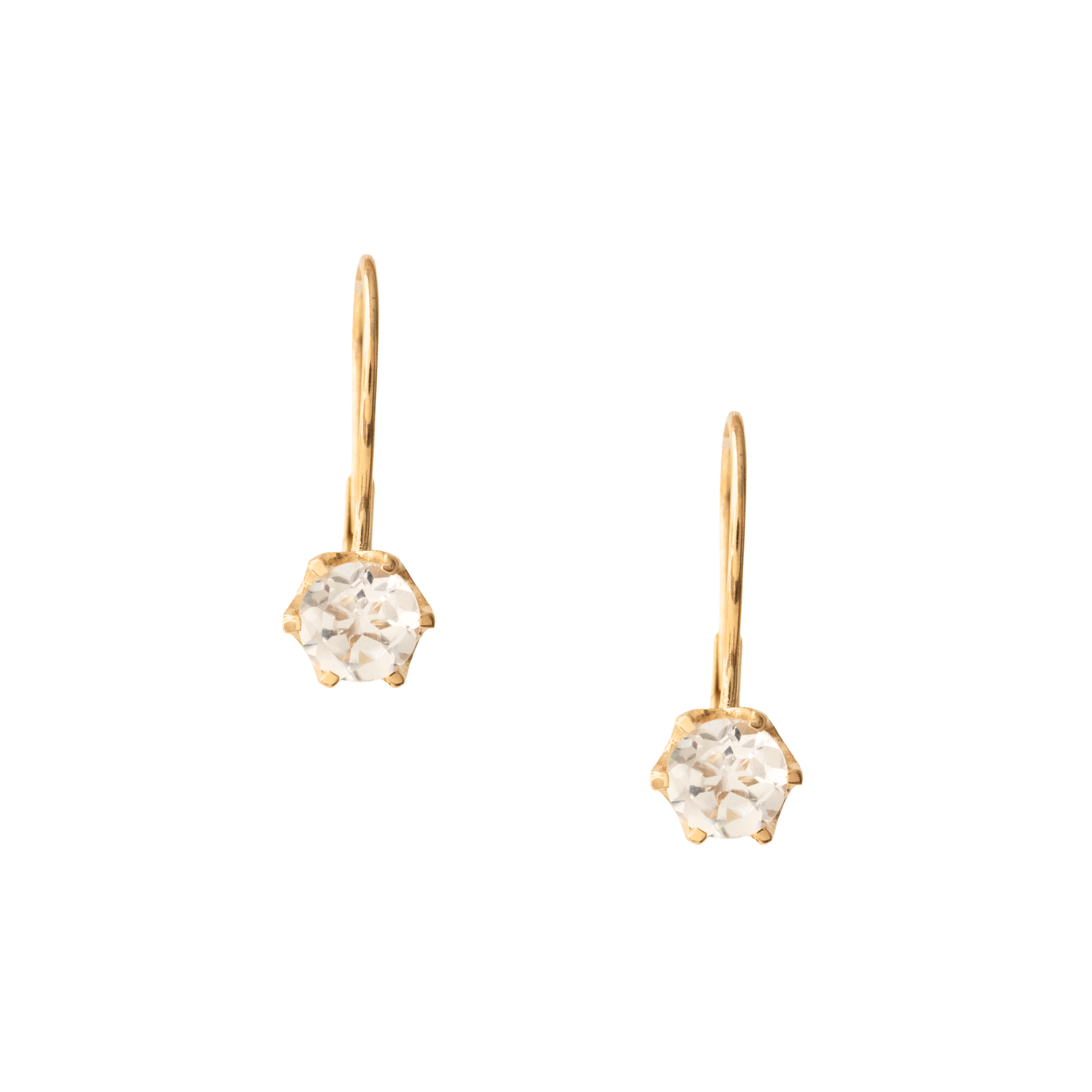 Forever Vintage Drop Earrings - White Topaz Gold