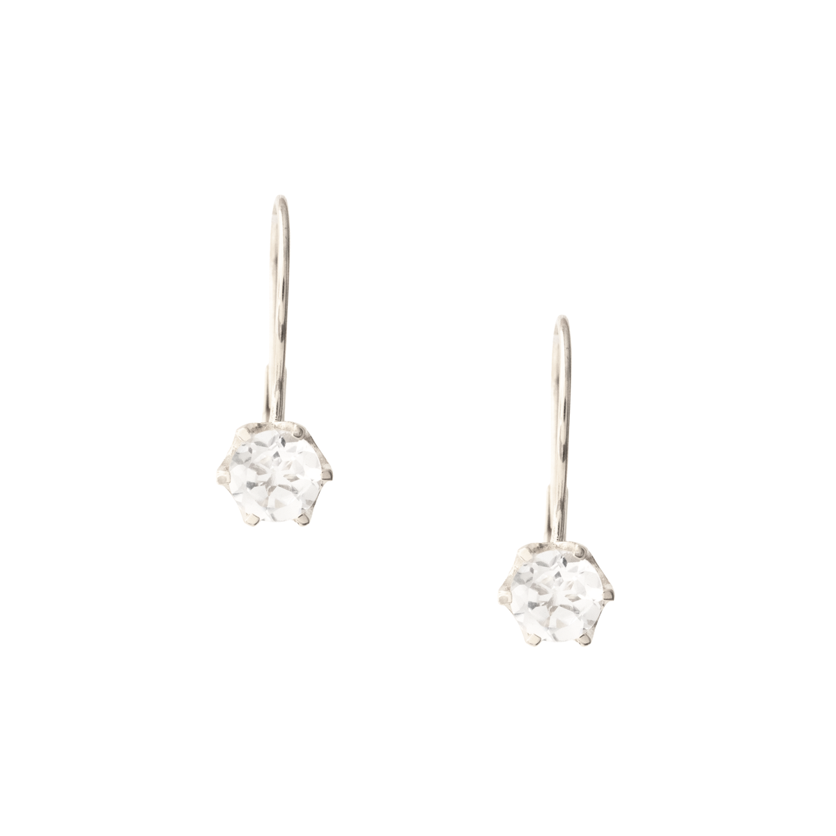 Forever Vintage Drop Earrings - White Topaz - Silver