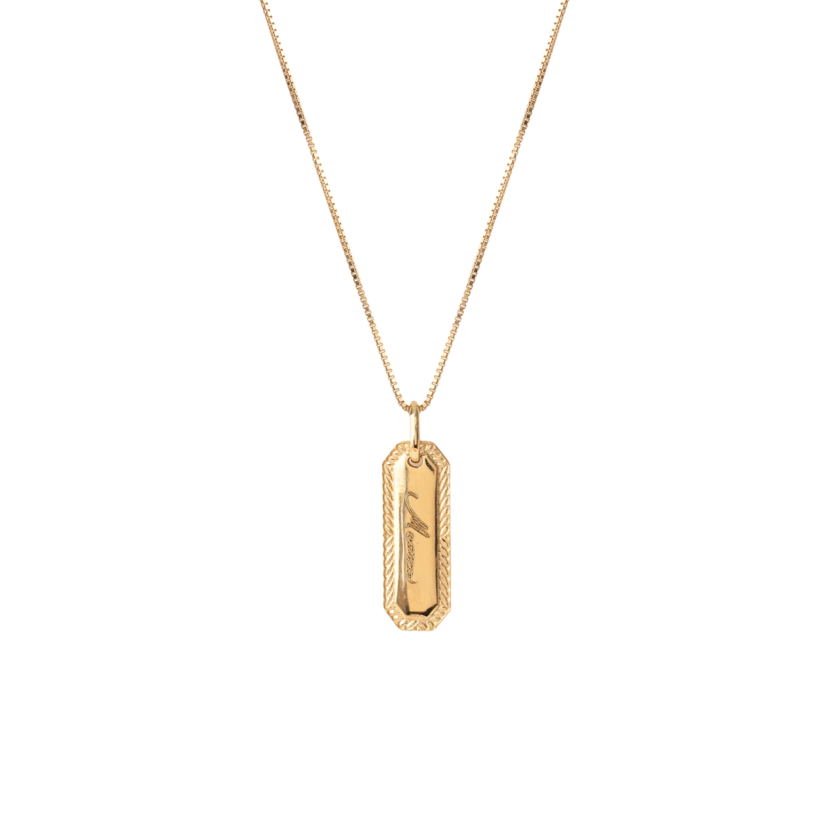 Fraiche Engraved Maman Pendant Necklace