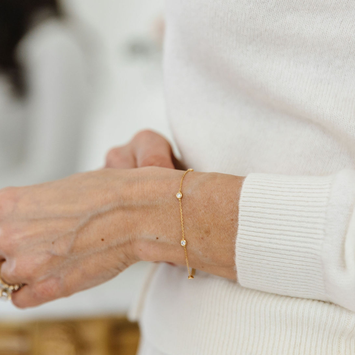 Fraiche Diamond Station Bracelet