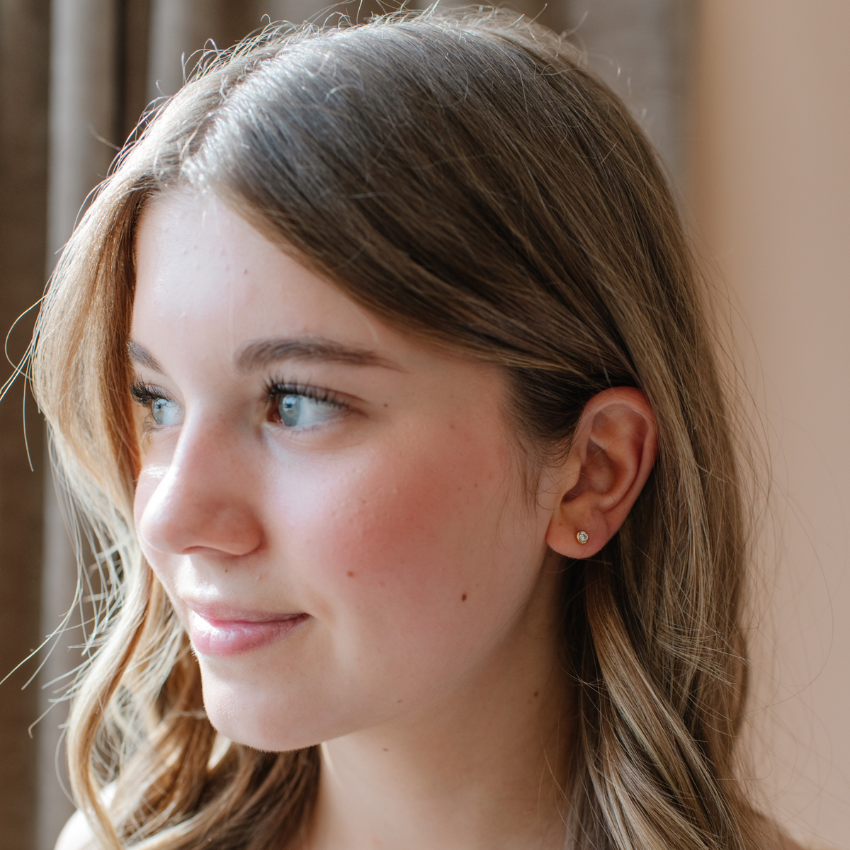 Fraiche Mini Solitaire Diamond Studs