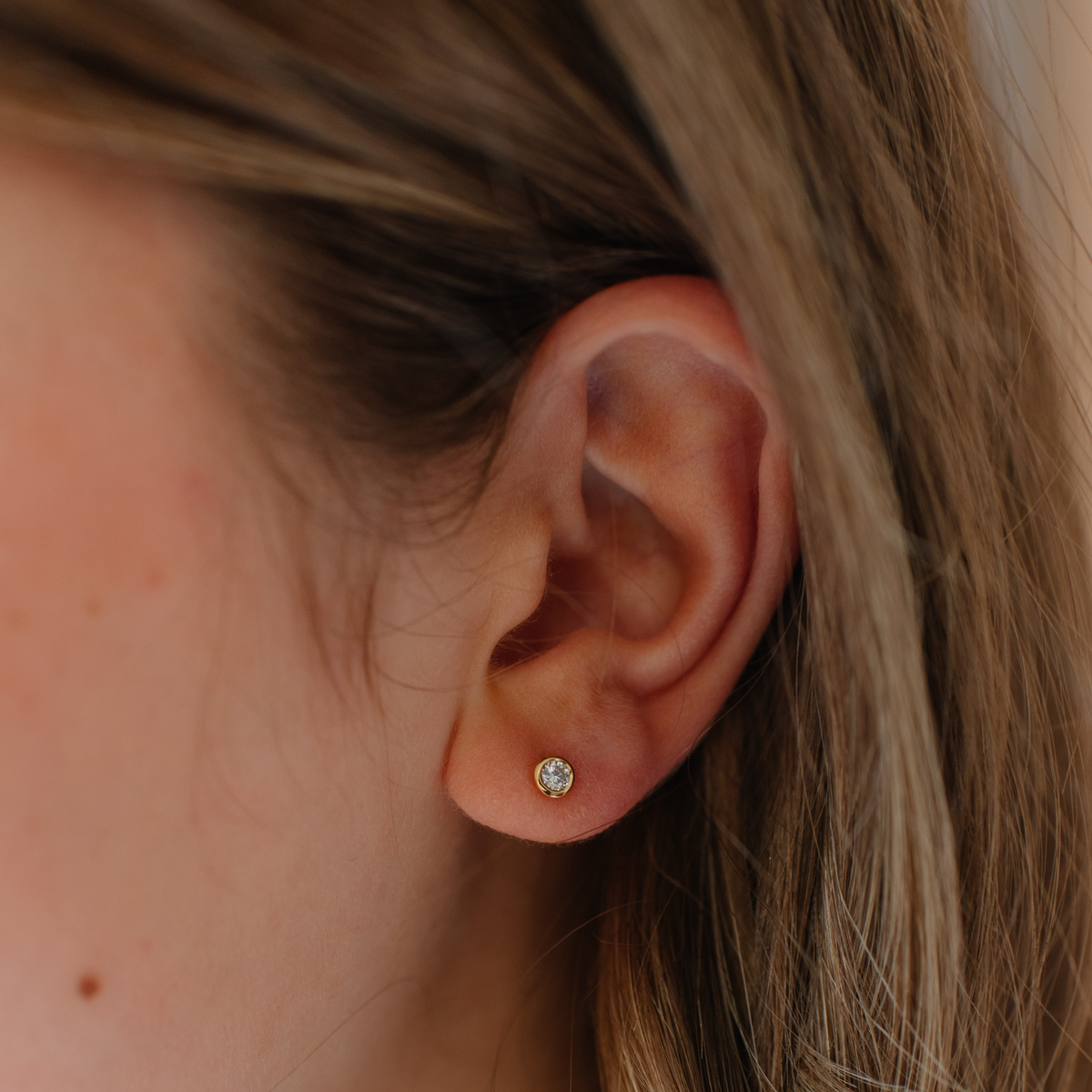 Fraiche Mini Solitaire Diamond Studs