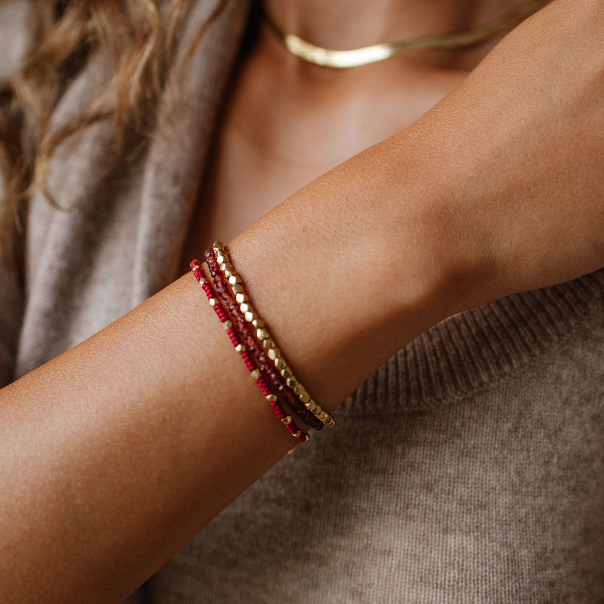 Joy Adjustable Friendship Bracelet - Red