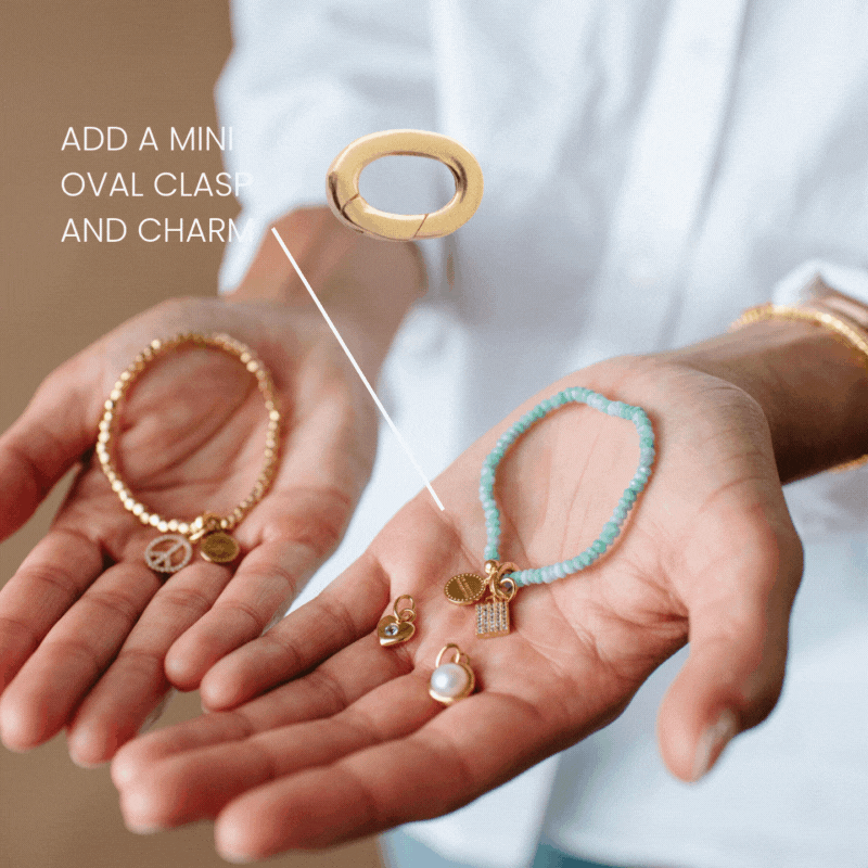 Mini Oval Push Spring Connector - Gold