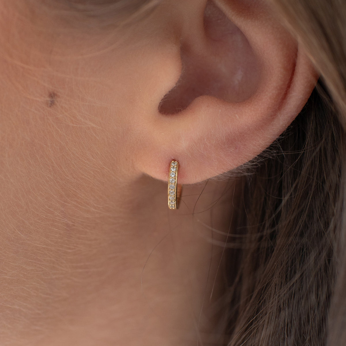 Harmony Charm Hoop Earrings - White Topaz No Charm