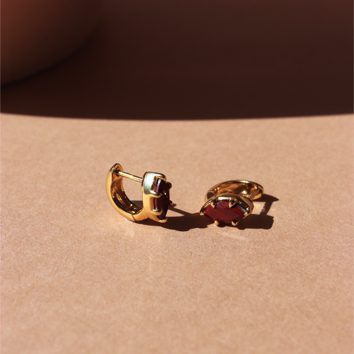 Harmony Marquise Hoop Earrings - Sedona Red Jasper