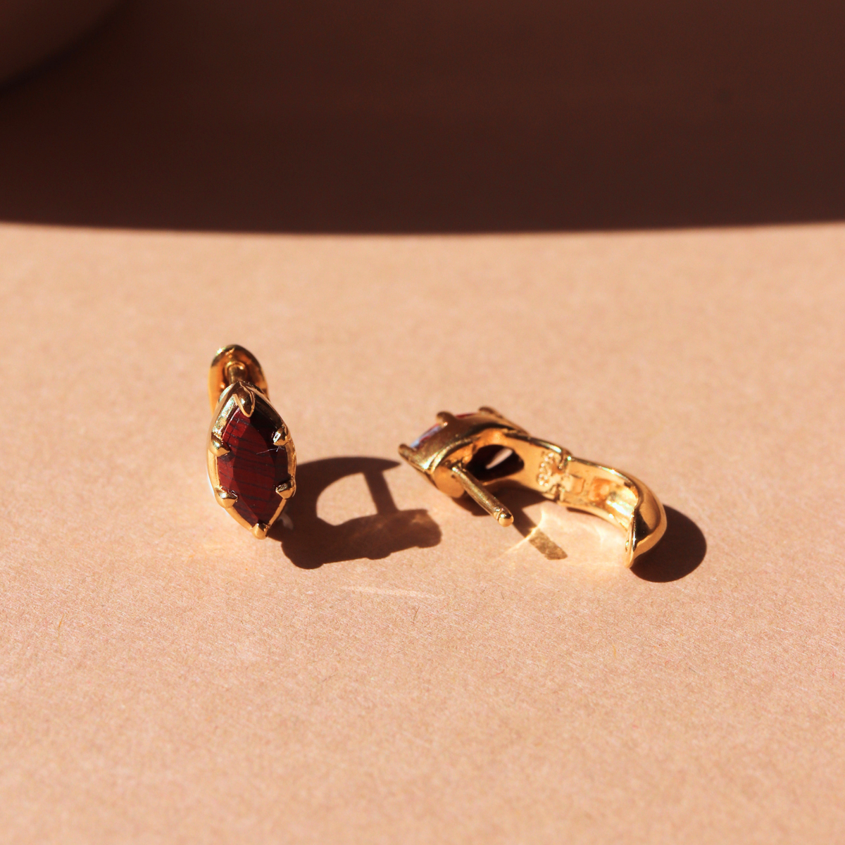 Harmony Marquise Hoop Earrings - Sedona Red Jasper