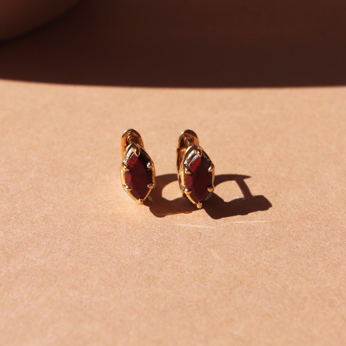 Harmony Marquise Hoop Earrings - Sedona Red Jasper