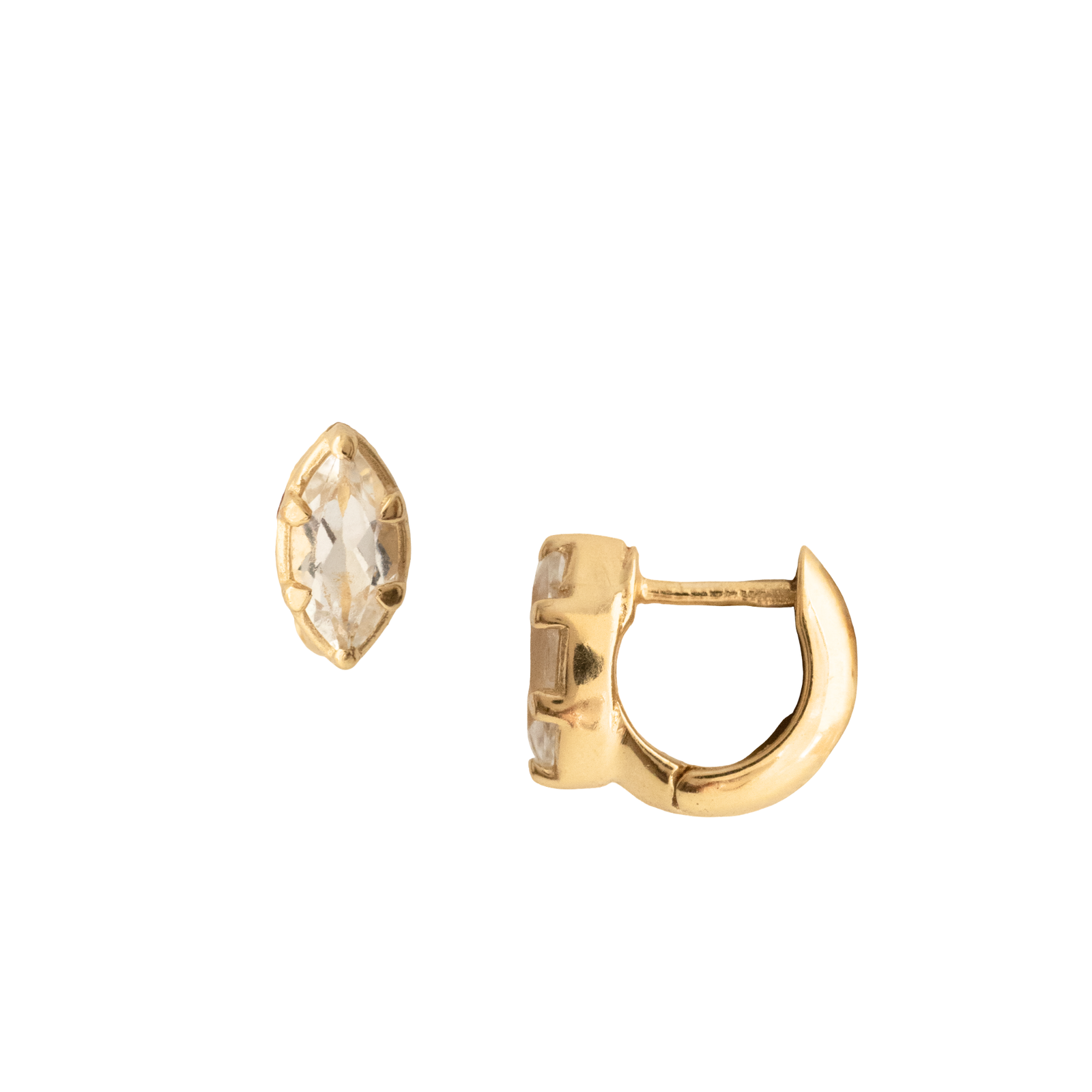 Harmony Marquise Hoop Earrings - White Topaz 1