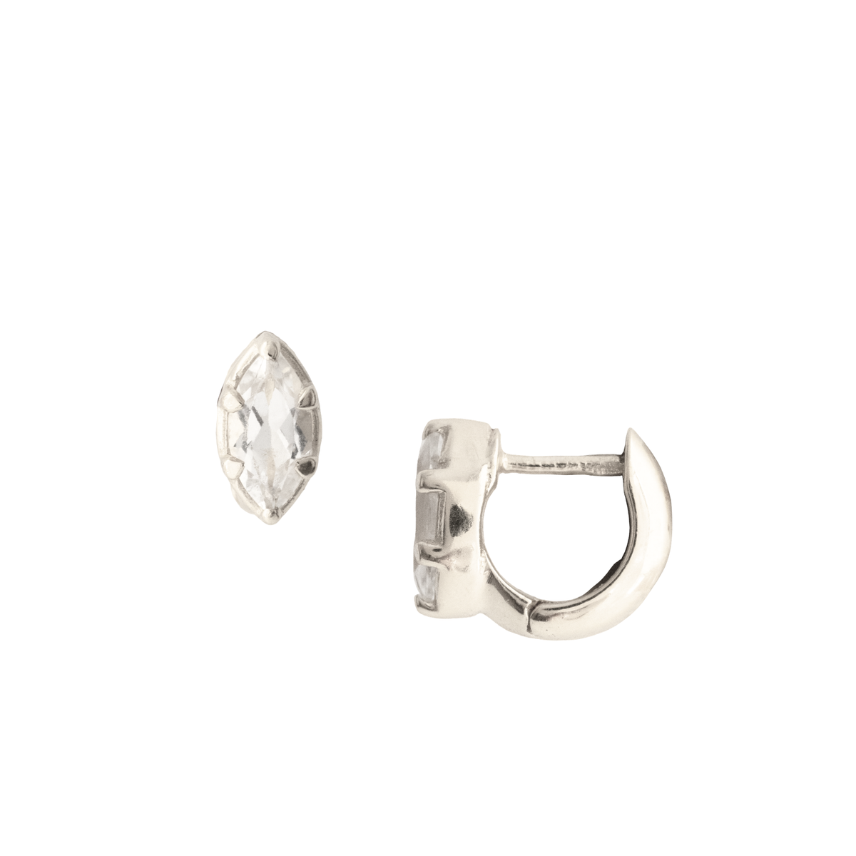 Harmony Marquise Hoop Earrings - White Topaz