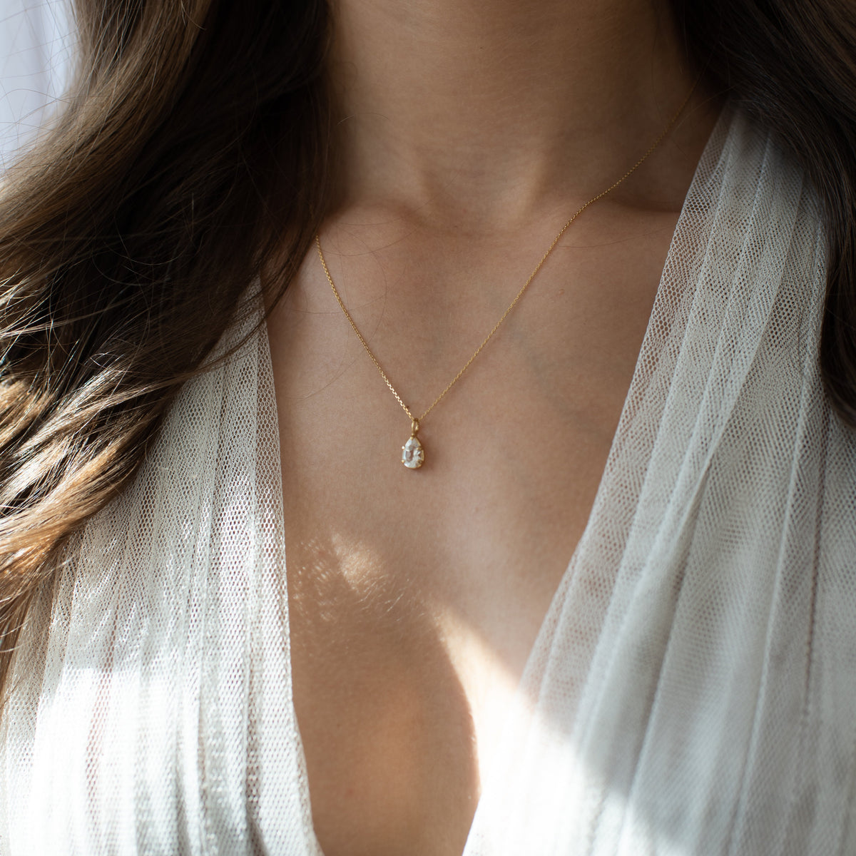 Harmony Pendant Necklace - White Topaz