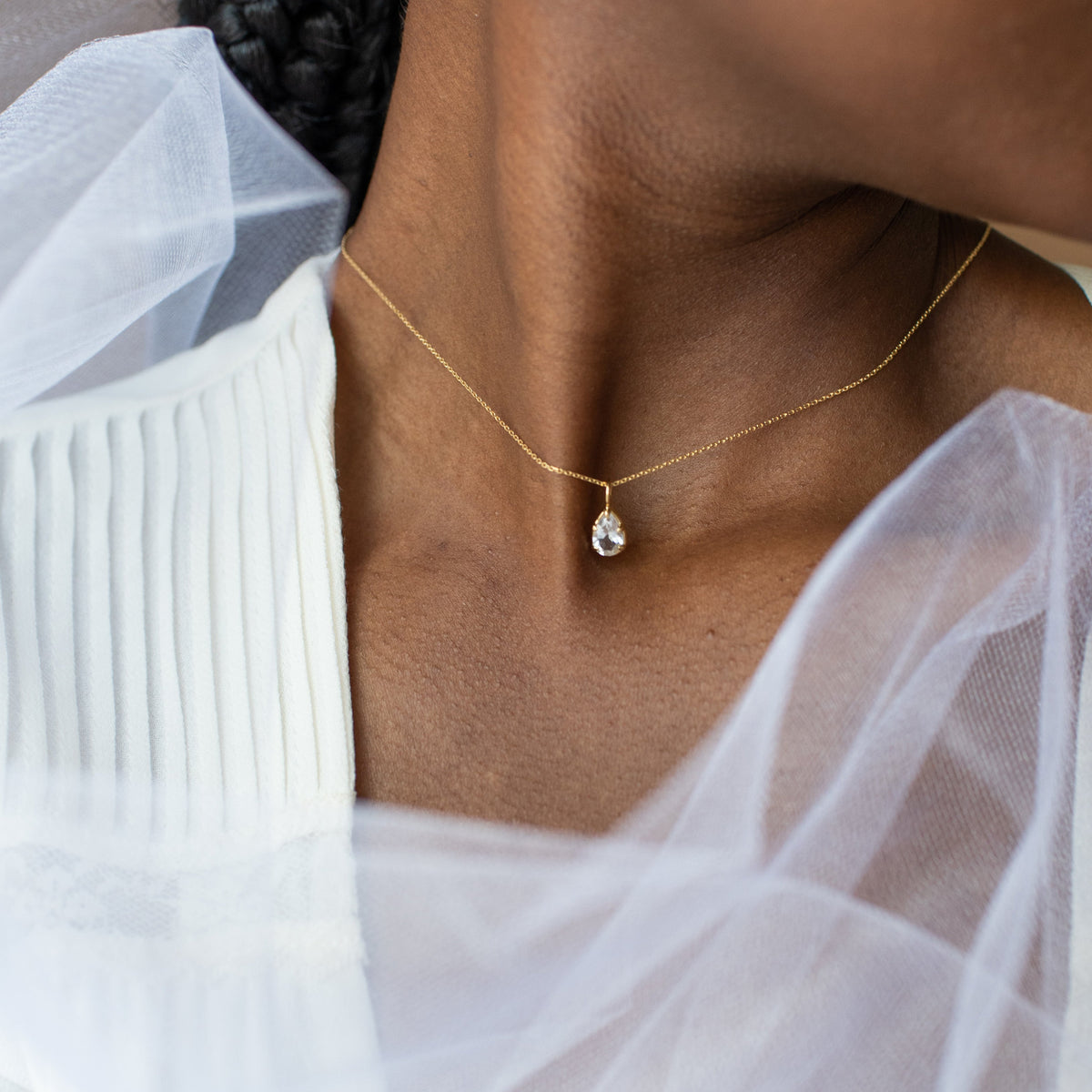 Harmony Pendant Necklace - White Topaz