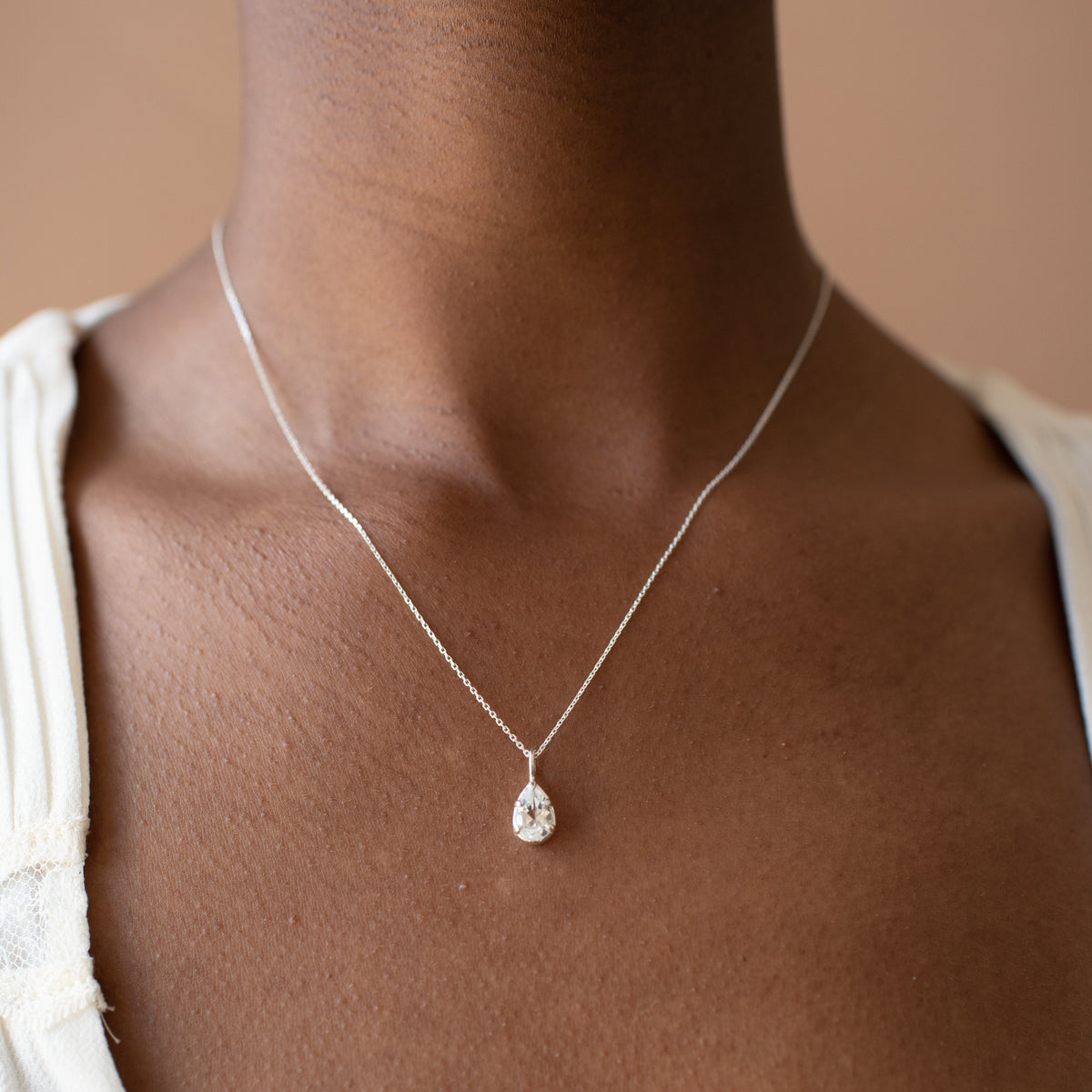 Harmony Pendant Necklace - White Topaz