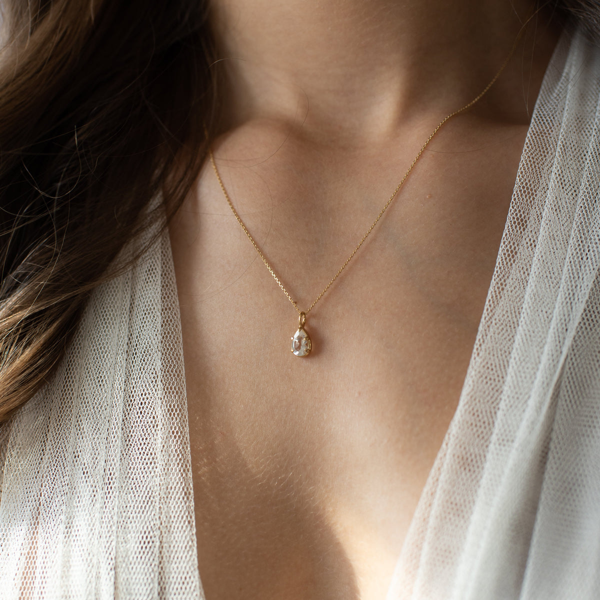 Harmony Pendant Necklace - White Topaz