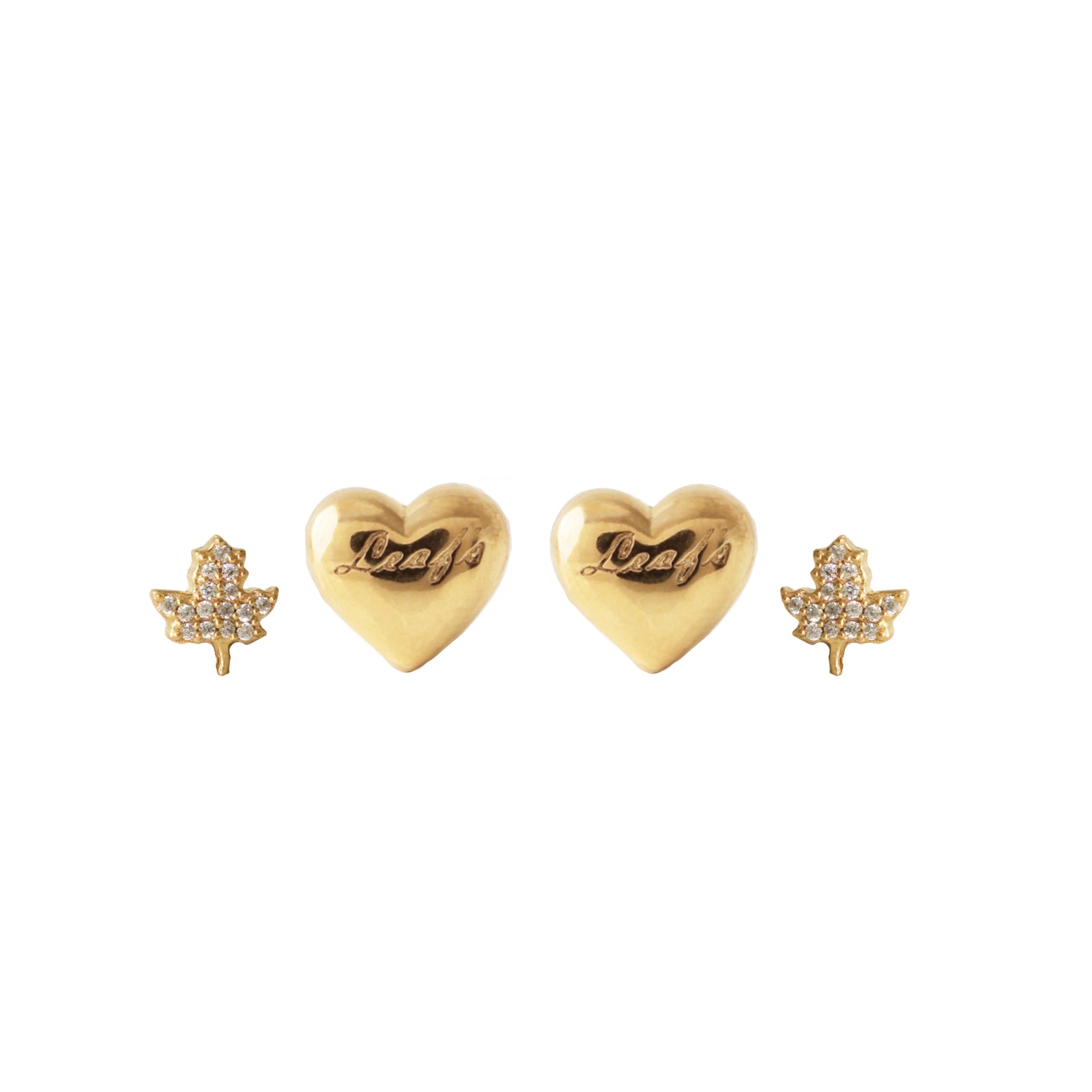 “I Love My Toronto Maple Leafs” Earring Stud Pack Gold Or Silver