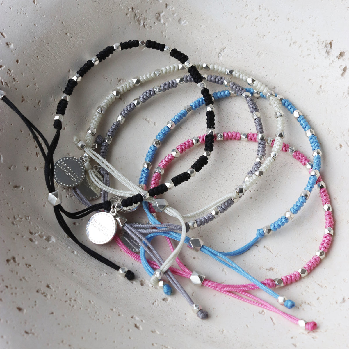 Joy Adjustable Friendship Bracelet - Black