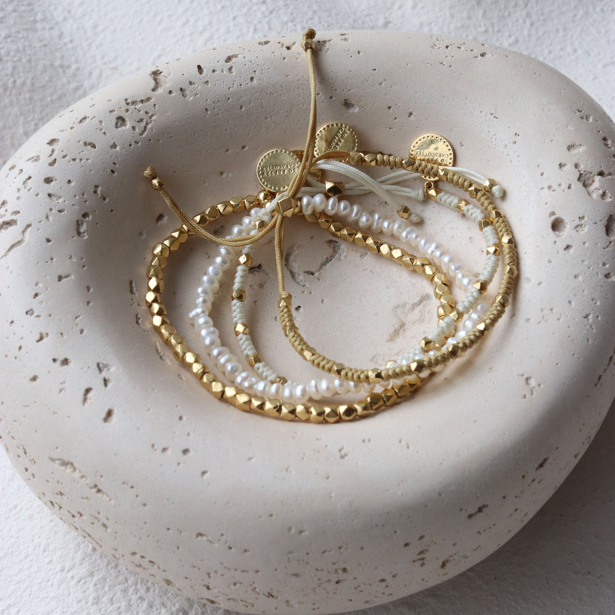 Joy Adjustable Friendship Bracelet - Cream