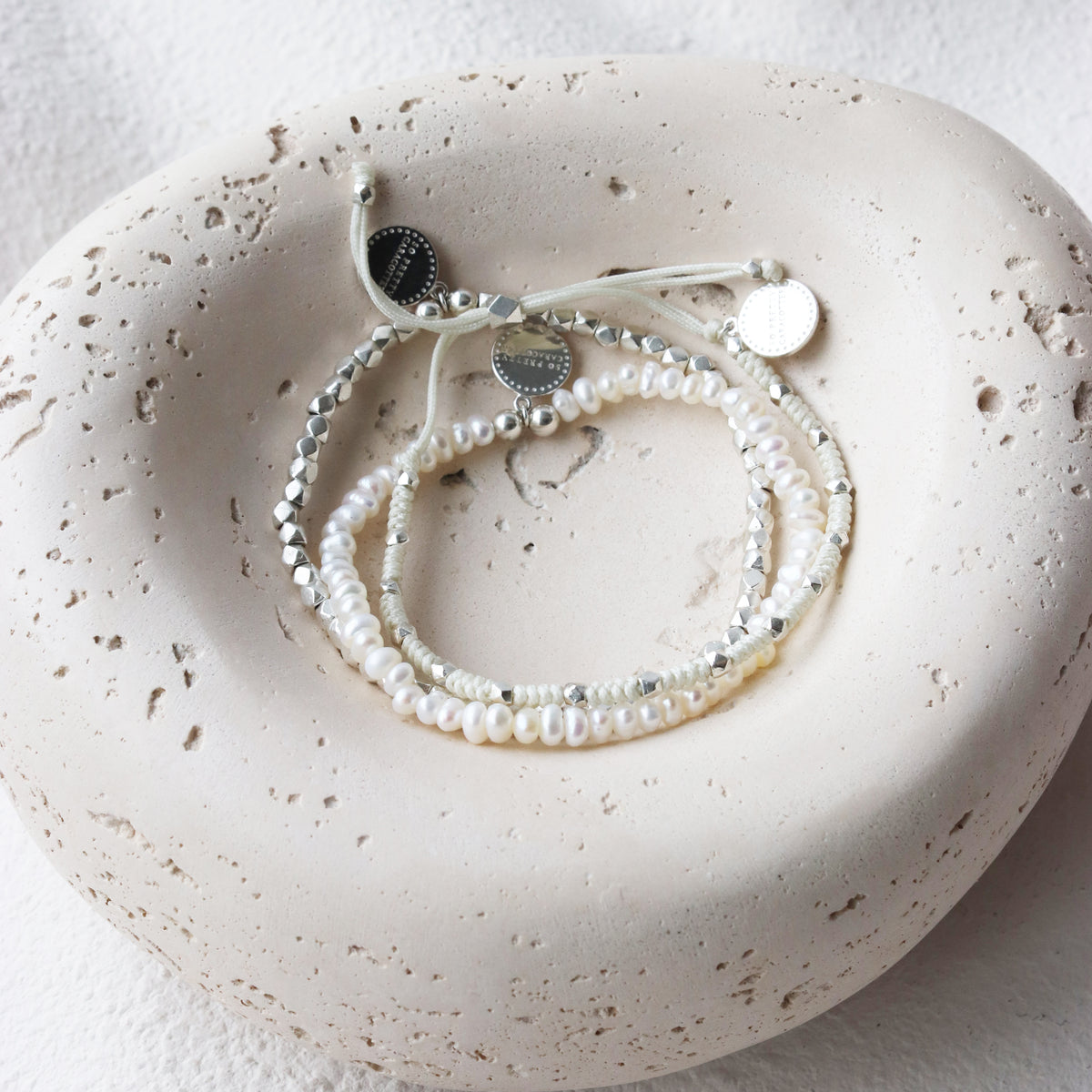 Joy Adjustable Friendship Bracelet - Cream