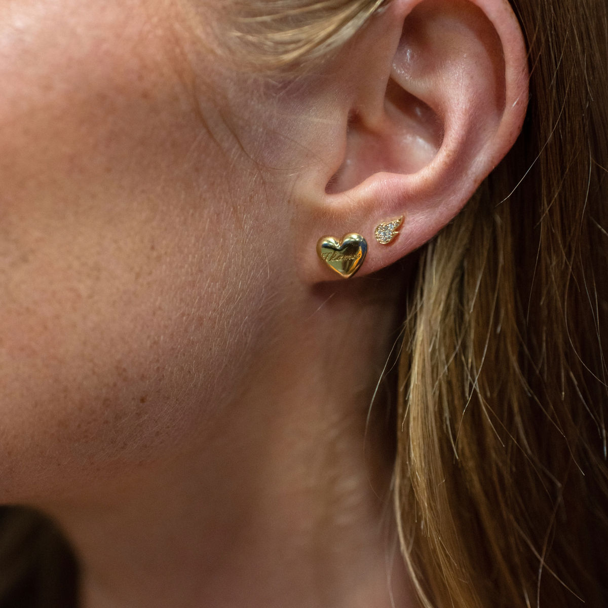 I Love My Calgary Flames Earring Stud Pack