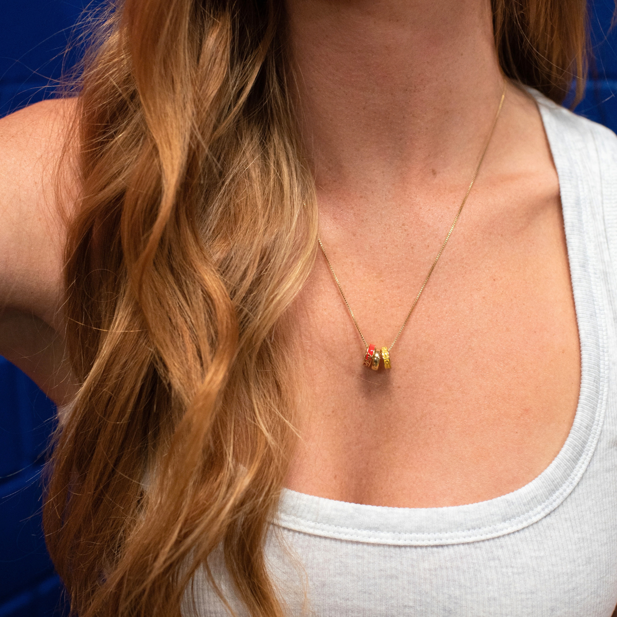 I Love My Calgary Flames Ring Charm Necklace