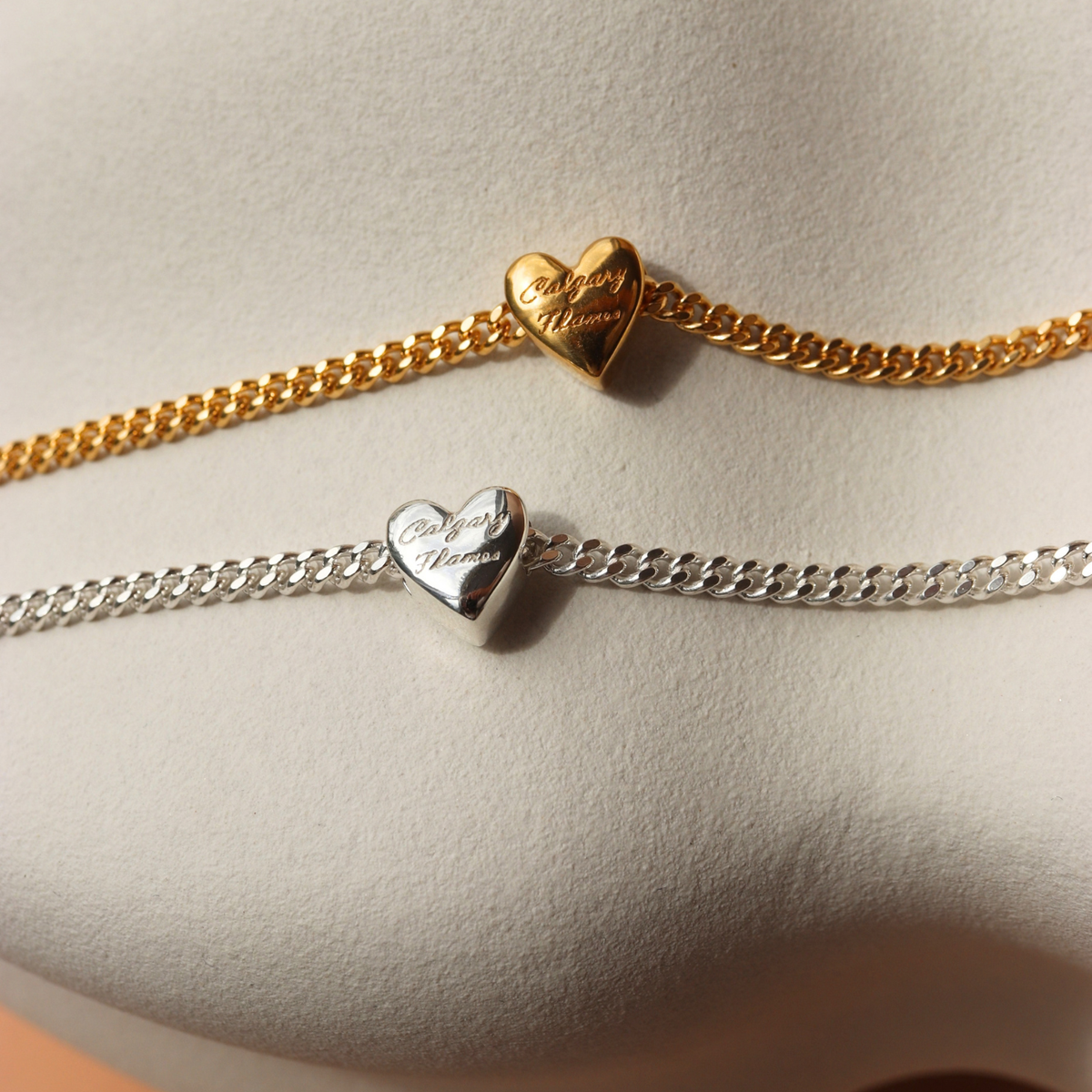 I Love My Calgary Flames Slider Heart Charm Bracelet