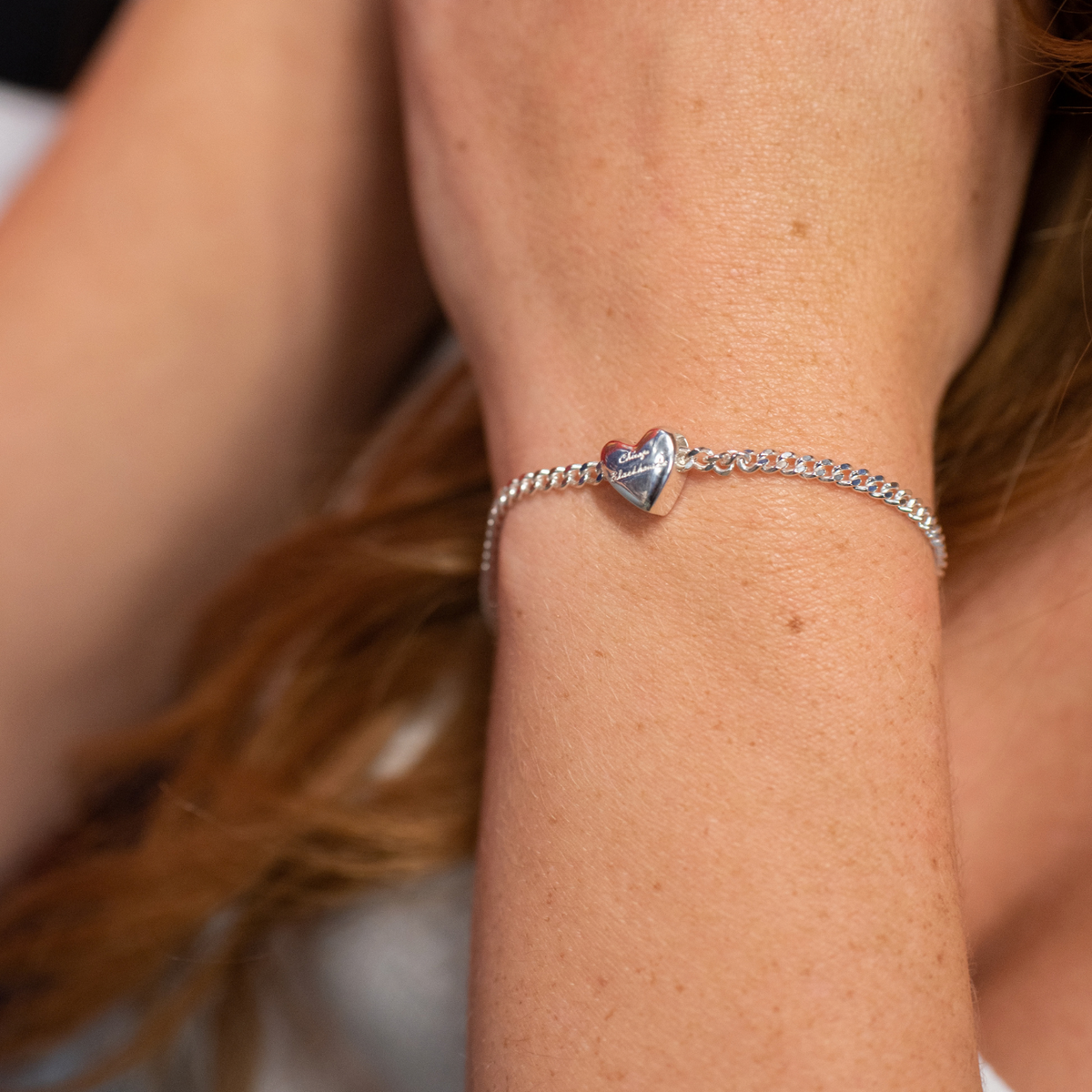 I Love My Chicago Blackhawks Slider Heart Charm Bracelet