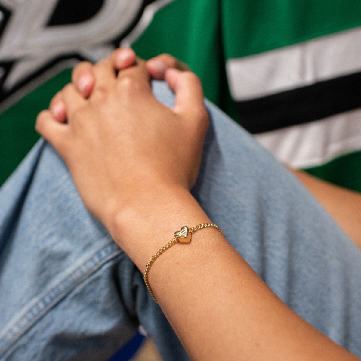 I Love My Dallas Stars Slider Heart Charm Bracelet