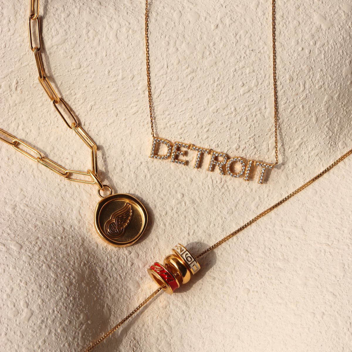 I Love My Detroit Red Wings Ring Charm Necklace