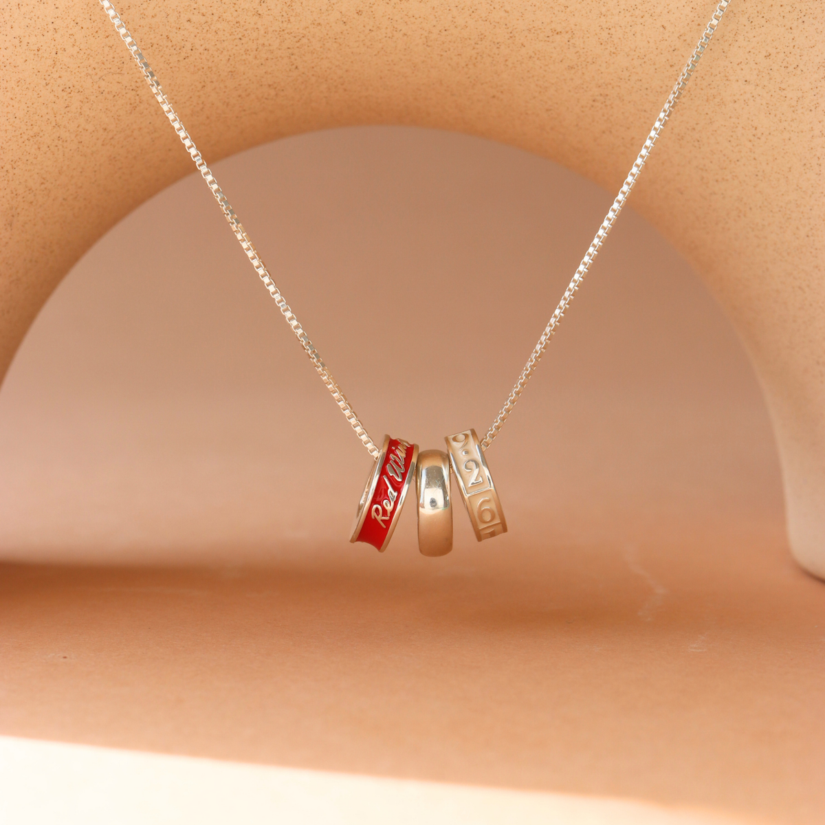 I Love My Detroit Red Wings Ring Charm Necklace