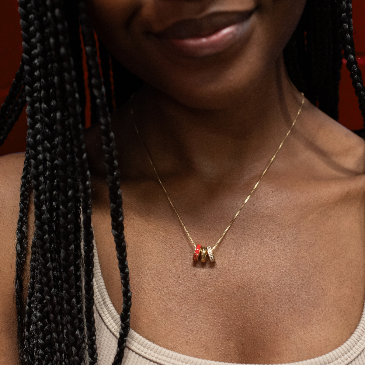 I Love My Detroit Red Wings Ring Charm Necklace