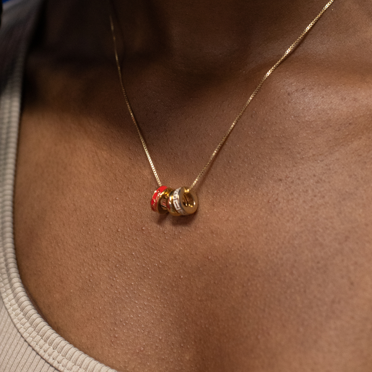 I Love My Detroit Red Wings Ring Charm Necklace