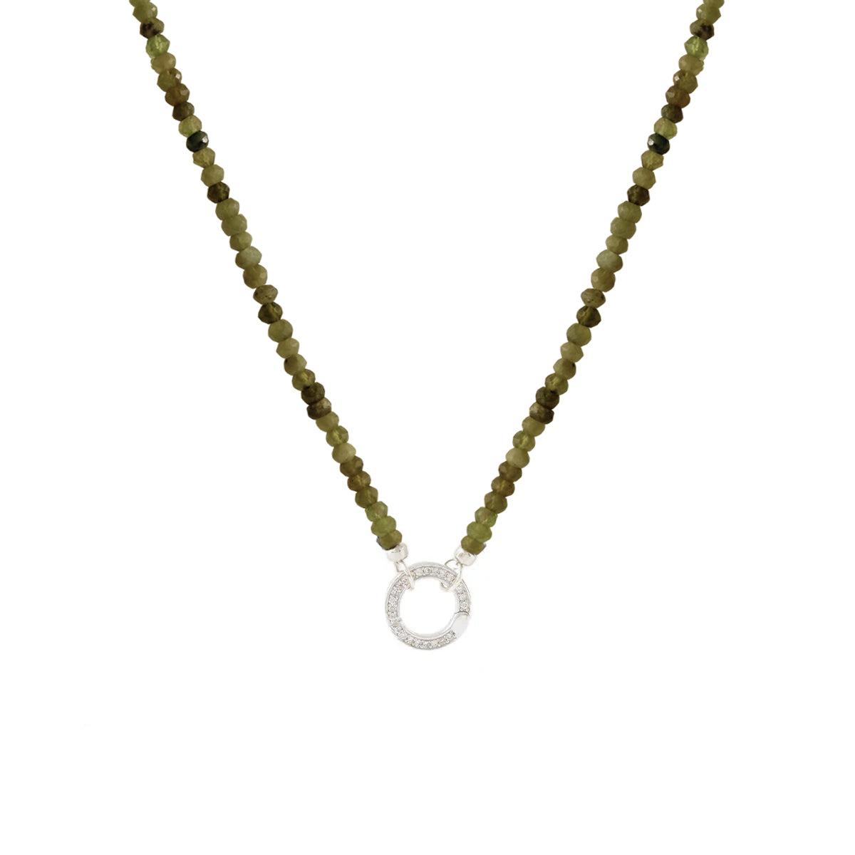 Iconic Beaded Open Ended Necklace - Juniper Vasonite & Silver