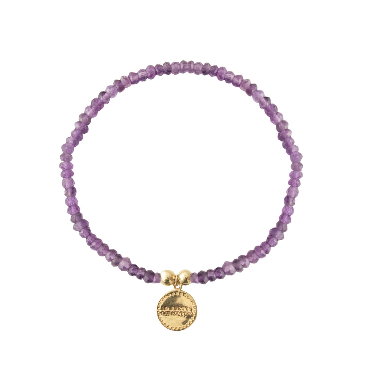 Iconic Beaded Stretch Bracelet - Amethyst