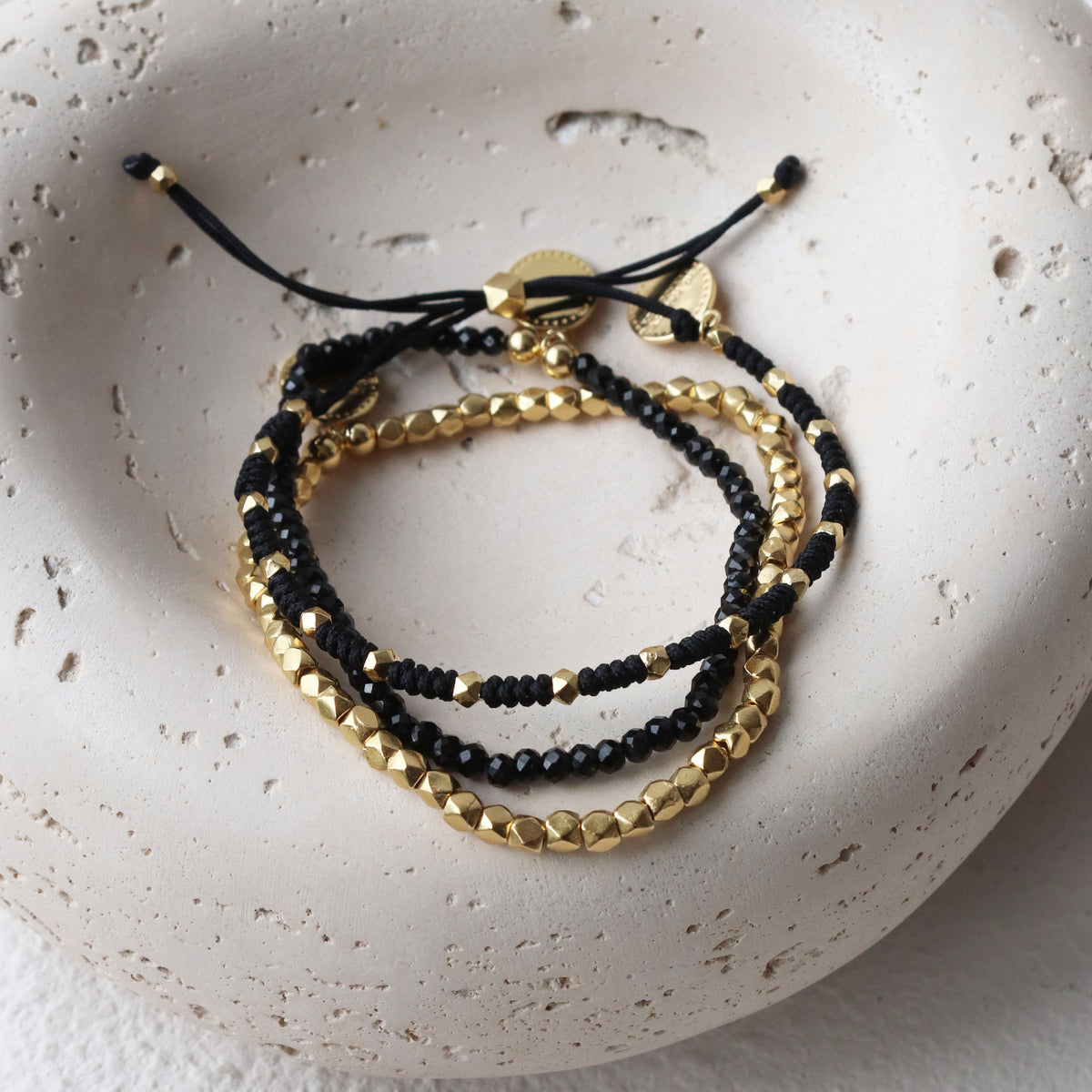 Iconic Beaded Stretch Bracelet - Black Onyx