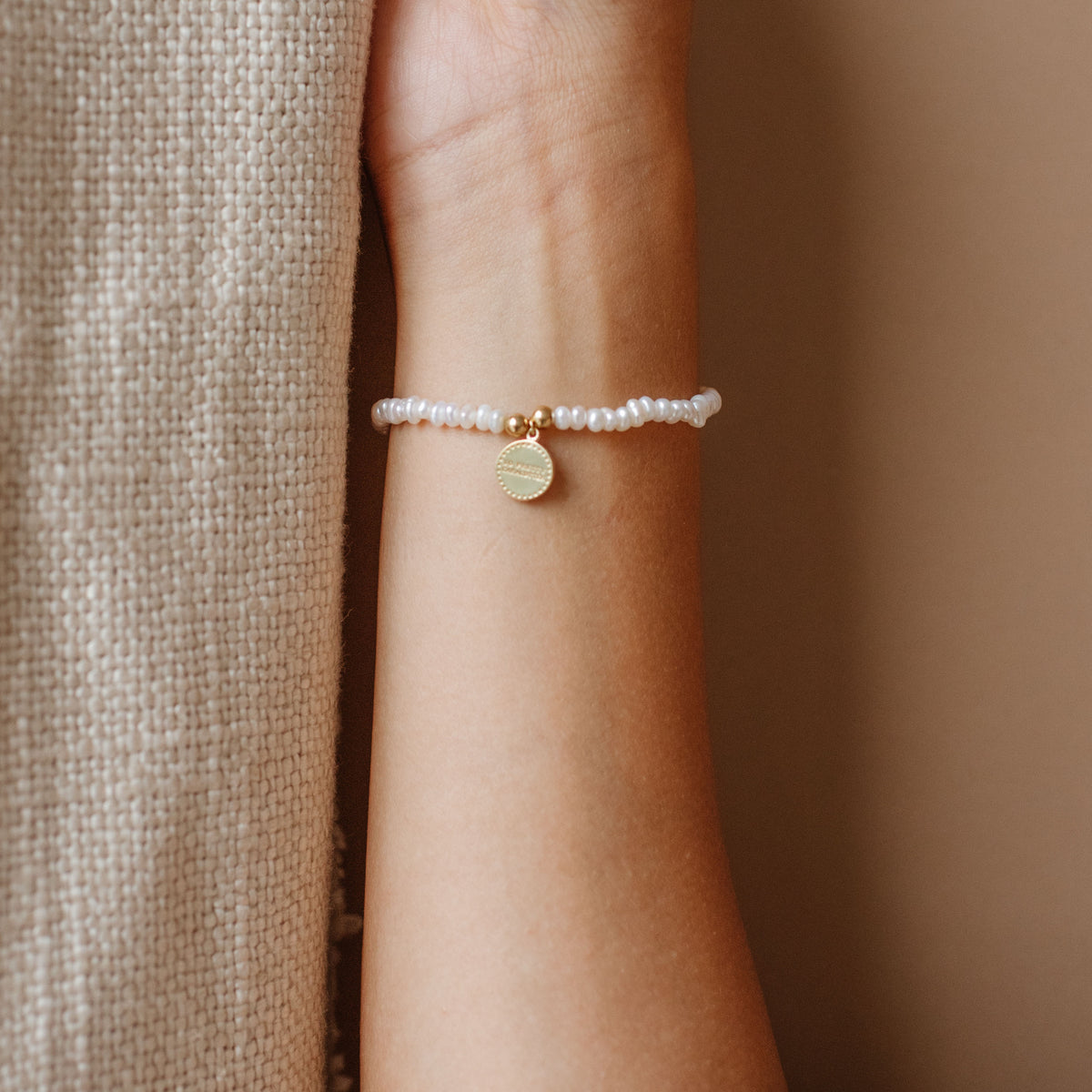 Iconic Beaded Stretch Bracelet - Freshwater Pearl